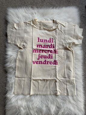 J Crew. French days of the week shirt M